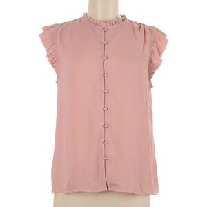 Ann Taylor ruffle sleeve button blouse
